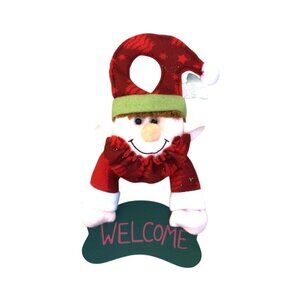 CHRISTMAS 12" ELF WELCOME DOOR SIGN DECORATION -